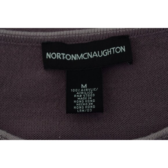 Vintage 90s Crosstich Mauve Knit Top size M - Picture 8 of 9